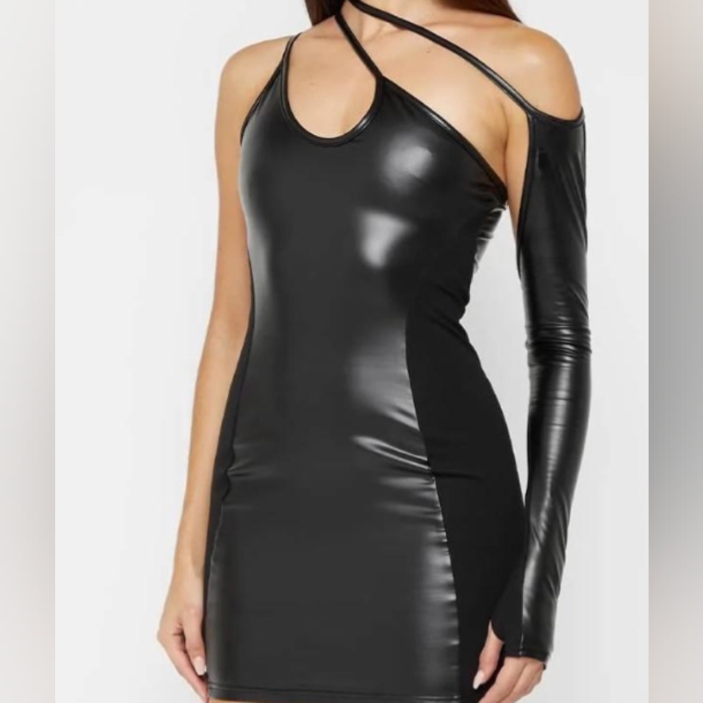 COPY - Maniere De Voir Asymmetrical Dress with sleeve